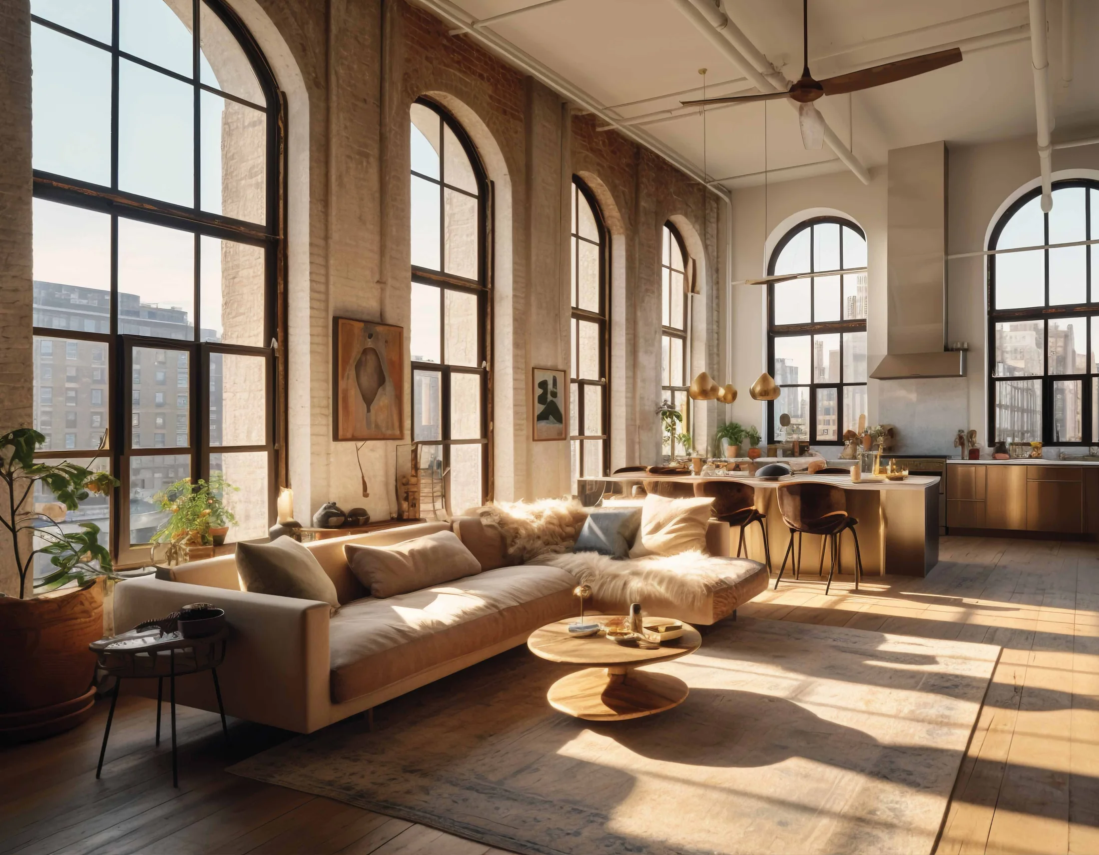 Interior inspiration: a sunlit living room with a softly patterned carpet